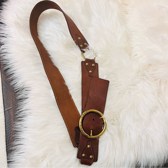 Michael Kors Dark Brown Belt with Brass Buckle - Picture 3 of 4